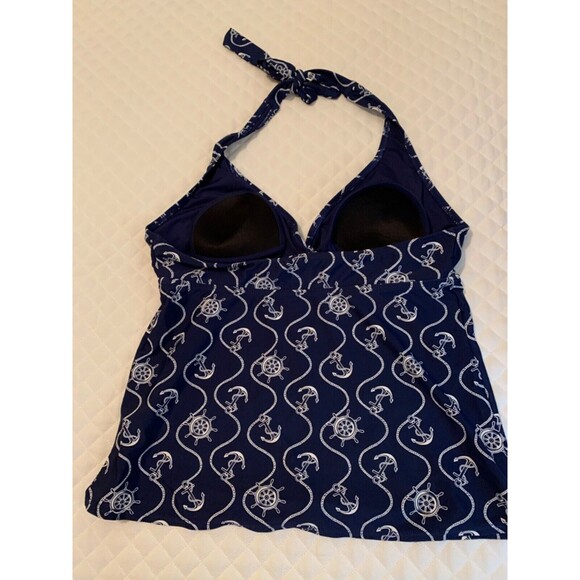 TROPICAL ESCAPE WOMENS TANKINI STOP SIZE 12 BLUE NAUTICAL - Picture 2 of 2